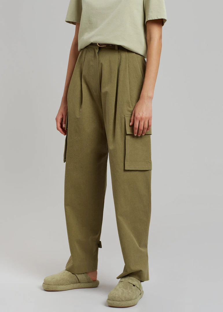 Blossom Gianna Cargo Pants - Olive