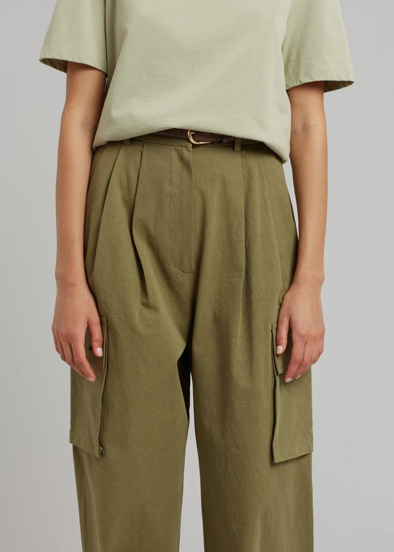 Blossom Gianna Cargo Pants - Olive