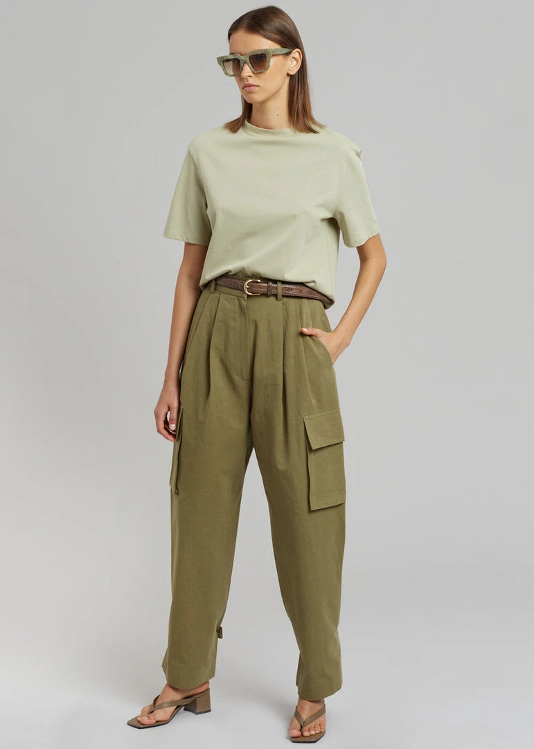 Blossom Gianna Cargo Pants - Olive