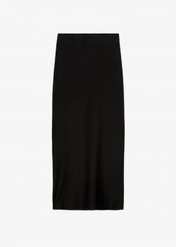 The Frankie Shop Gio Silky Midi Skirt - Black