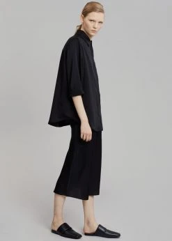 The Frankie Shop Gio Silky Midi Skirt - Black