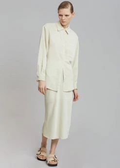 The Frankie Shop CLOTHING Gio Silky Midi Skirt - Custard