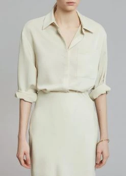 The Frankie Shop CLOTHING Gio Silky Midi Skirt - Custard