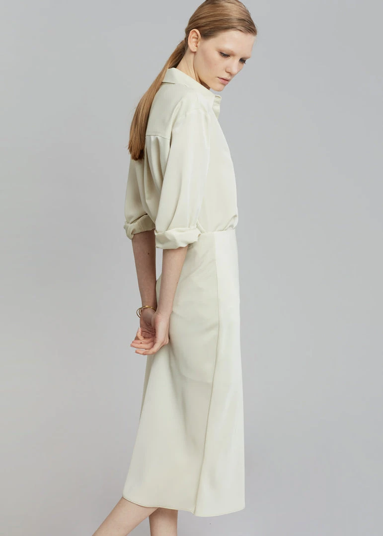 The Frankie Shop CLOTHING Gio Silky Shirt - Custard