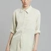 The Frankie Shop CLOTHING Gio Silky Shirt - Custard