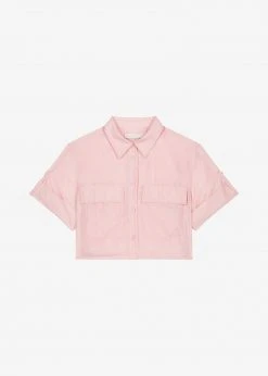 Blossom Goma Cropped Shirt - Pink
