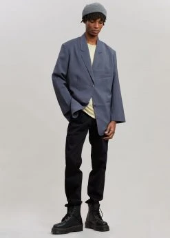 The Frankie Shop Notch Lapel Blazer - Graphite CLOTHING