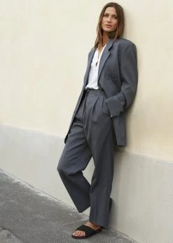 More Than Yesterday Pleated Suit Trousers - Graphite
