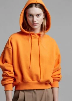 The Frankie Shop CLOTHING Greta Cropped Hoodie - Tangerine