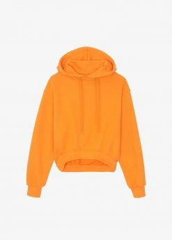 The Frankie Shop CLOTHING Greta Cropped Hoodie - Tangerine