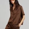 Inch Vacation Edit Hadi Satin Shirt - Brown