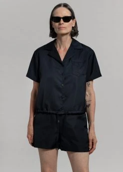 Inch Hadi Satin Shorts - Navy