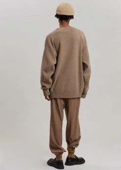 The Frankie Shop Hadrien Italian Recycled Cashmere Sweater - Taupe CLOTHING