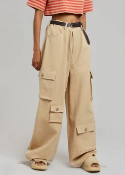 The Frankie Shop Hailey Oversized Cargo Pants - Tan CLOTHING