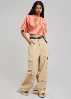 The Frankie Shop Hailey Oversized Cargo Pants - Tan CLOTHING
