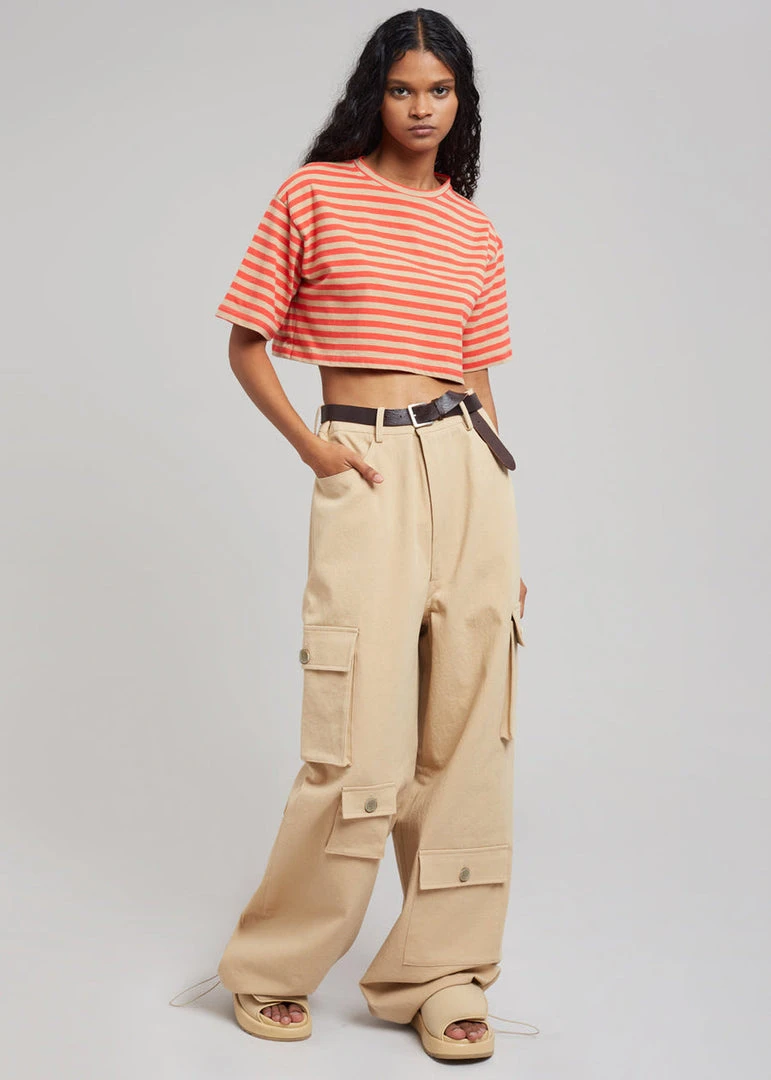 The Frankie Shop Hailey Oversized Cargo Pants - Tan CLOTHING