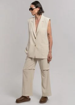 Blossom Hani Belted Vest - Beige CLOTHING