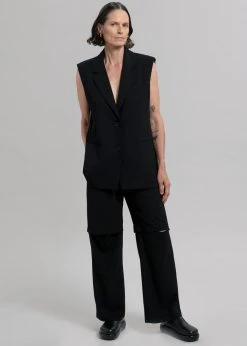 Blossom Hani Belted Vest - Black CLOTHING