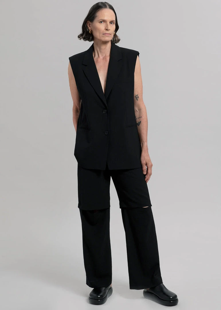 Blossom Hani Belted Vest - Black CLOTHING