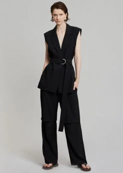 Blossom Hani Belted Vest - Black CLOTHING