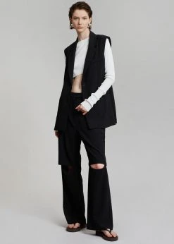 Blossom Hani Belted Vest - Black CLOTHING