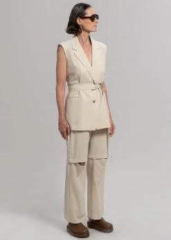 Blossom Hani Slit Pants - Beige