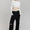 Blossom CLOTHING Hani Slit Pants - Black