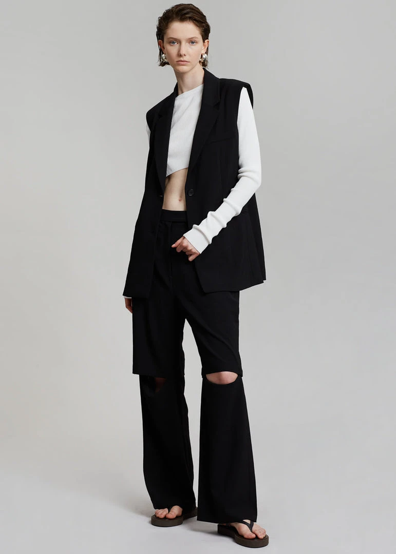 Blossom CLOTHING Hani Slit Pants - Black