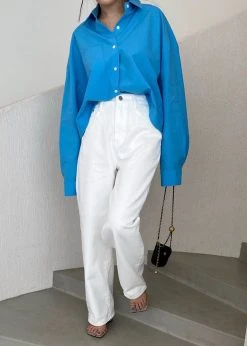 The Frankie Shop Hann Denim Pants - White CLOTHING