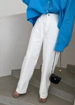 The Frankie Shop Hann Denim Pants - White CLOTHING