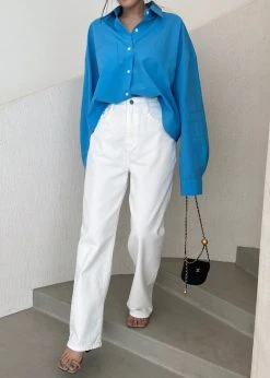 The Frankie Shop Hann Denim Pants - White CLOTHING