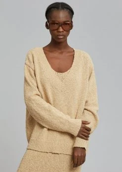 Paper Moon Hart V-Neck Sweater - Sahara
