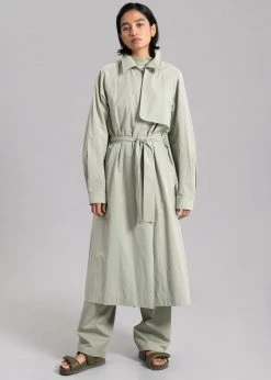 Inni Hattie Trench Coat - Sage CLOTHING