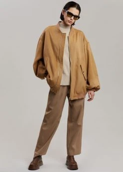 The Frankie Shop CLOTHING Hedy Bomber Jacket - Caramel
