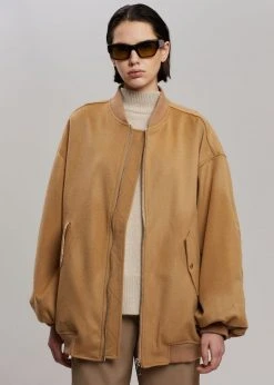 The Frankie Shop CLOTHING Hedy Bomber Jacket - Caramel