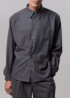 The Frankie Shop Heith Flanelle Shirt - Charcoal