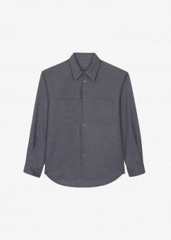 The Frankie Shop Heith Flanelle Shirt - Charcoal