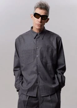 The Frankie Shop Heith Flanelle Shirt - Charcoal