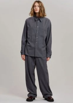 The Frankie Shop Heith Flanelle Shirt - Charcoal