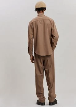 The Frankie Shop Heith Flanelle Shirt - Hazelnut CLOTHING