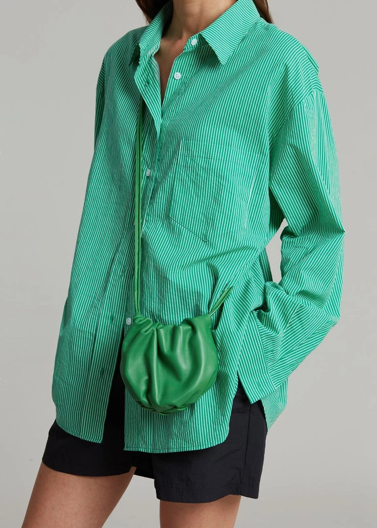The Frankie Shop Idun Shirt - Emerald Stripe