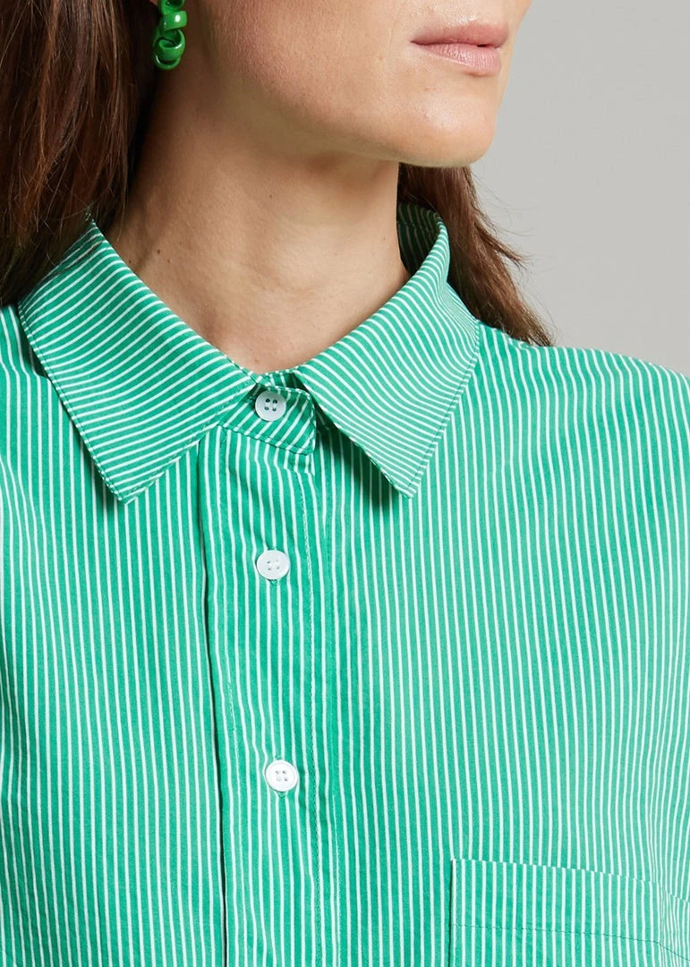 The Frankie Shop Idun Shirt - Emerald Stripe