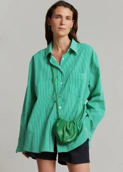 The Frankie Shop Idun Shirt - Emerald Stripe