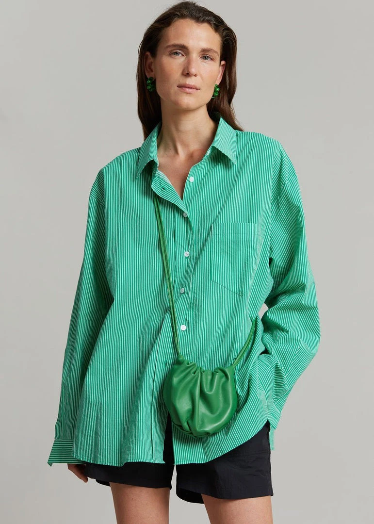 The Frankie Shop Idun Shirt - Emerald Stripe