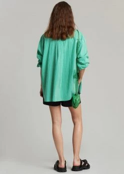 The Frankie Shop Idun Shirt - Emerald Stripe