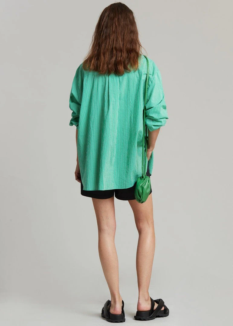 The Frankie Shop Idun Shirt - Emerald Stripe