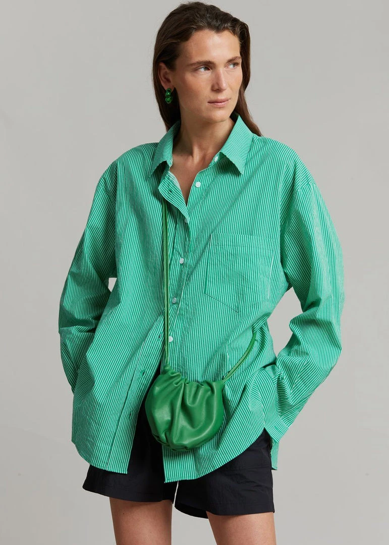 The Frankie Shop Idun Shirt - Emerald Stripe