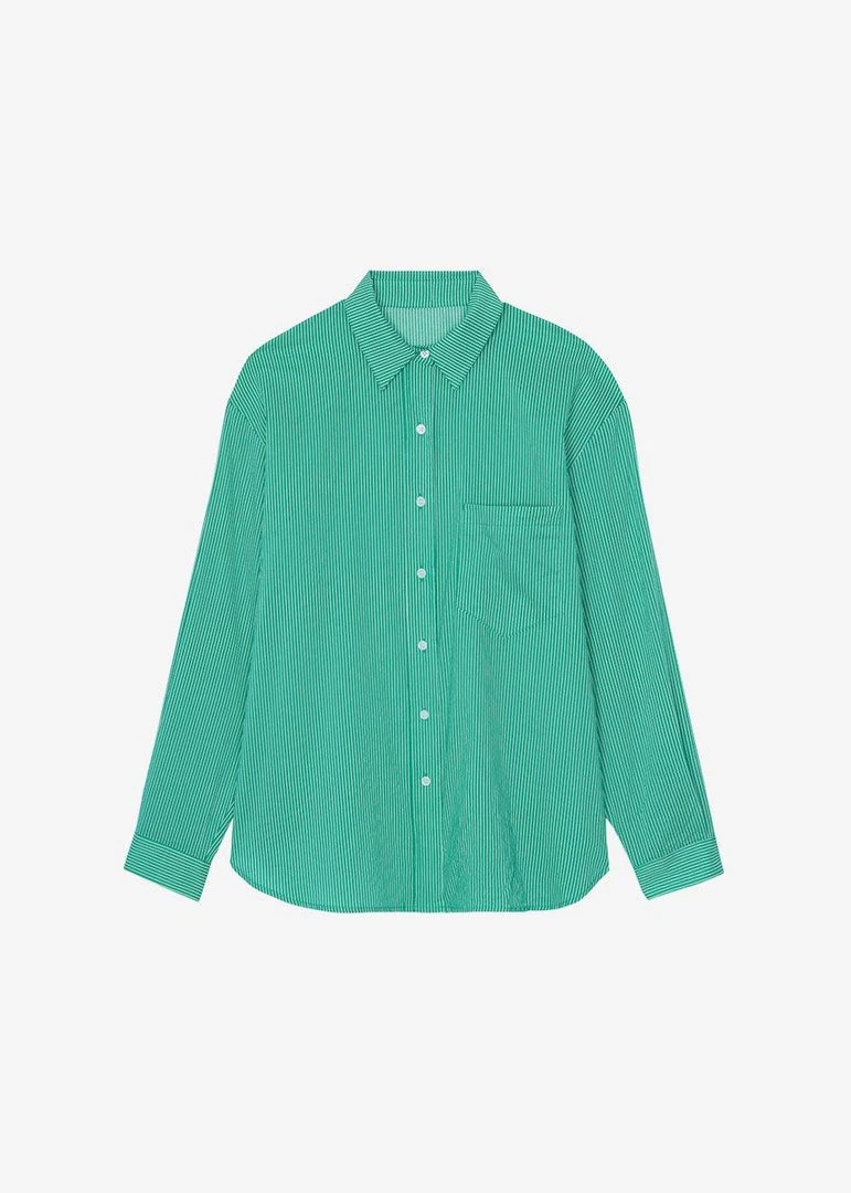 The Frankie Shop Idun Shirt - Emerald Stripe