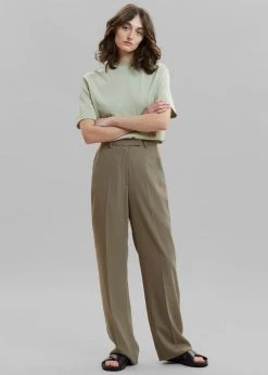 The Frankie Shop Isla Tailored Trousers - Coriander CLOTHING