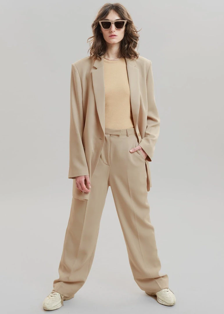 The Frankie Shop CLOTHING Isla Tailored Trousers - Natural